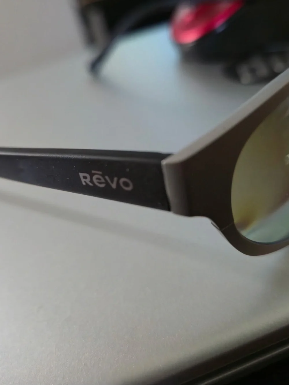 Revo Sunglasses - Satin Chrome Frame with Blue Mirror Lenses